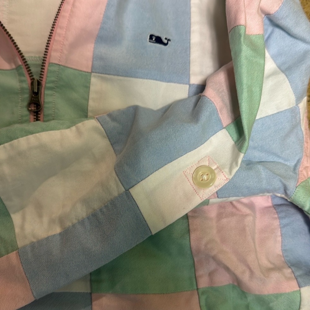 Vineyard Vines Women's Offshore Pastel Oxford Patchwork Hoodie Preppy & Fun! - Picture 13 of 13